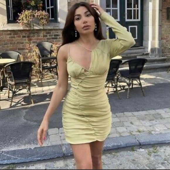 ZARA Drapes One Asymmetric Dress Size XS - Picture 5 of 11